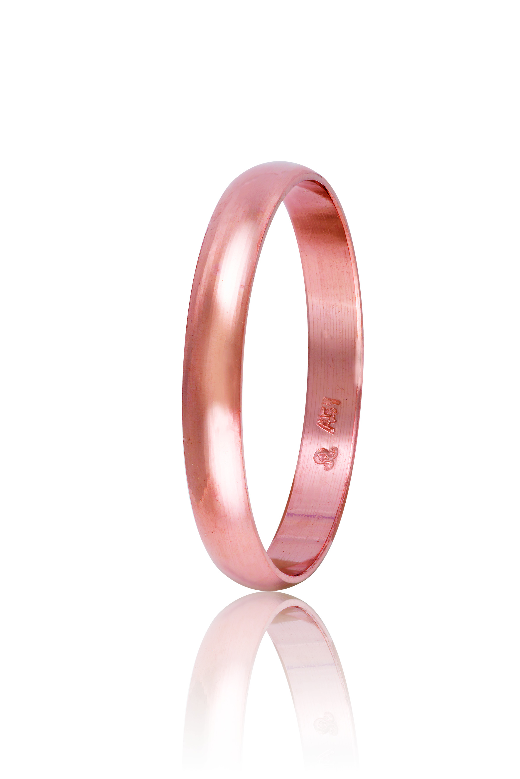 Rose gold wedding rings 3mm (code HR1Ar)